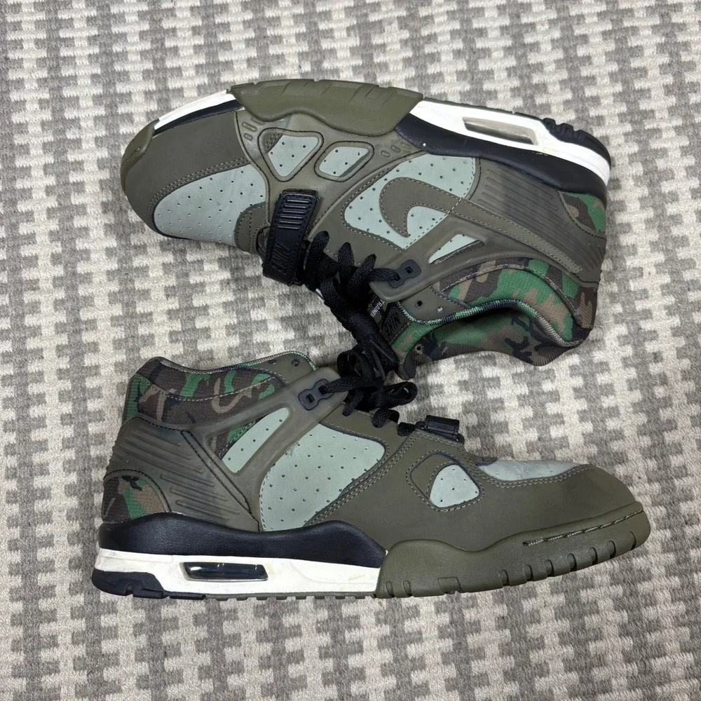 Nike Air Trainer 3 Premium Pale Olive Camo Mens Shoes 705426-300 Size 10.5